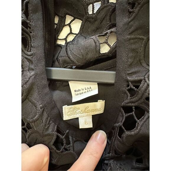 NWT Shoshanna by Anthropologie Black Lace Annella Trumpet Dress Size 6 - Picture 11 of 11